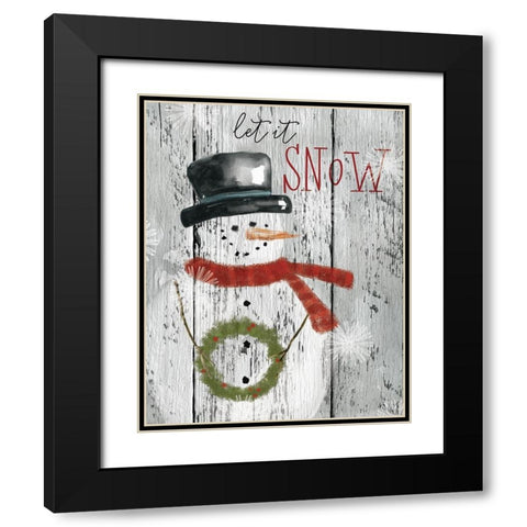 Let It Snow Black Modern Wood Framed Art Print with Double Matting by Robinson, Carol