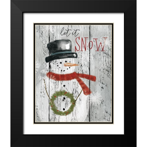 Let It Snow Black Modern Wood Framed Art Print with Double Matting by Robinson, Carol