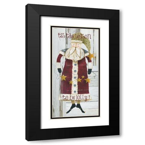 Jolly Santa Black Modern Wood Framed Art Print with Double Matting by Robinson, Carol