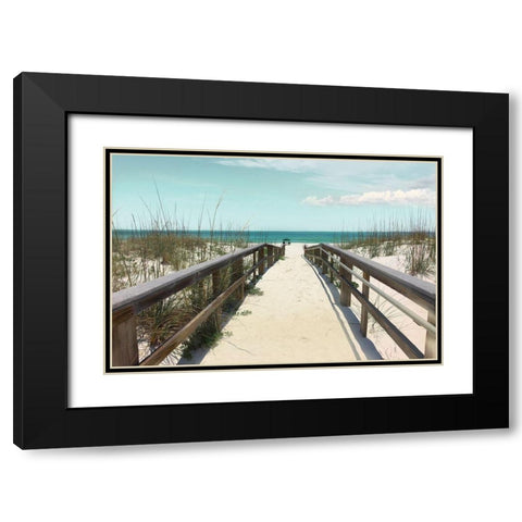 Welcome To Paradise Black Modern Wood Framed Art Print with Double Matting by Nan