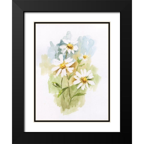 Wild Daisy I Black Modern Wood Framed Art Print with Double Matting by Nan