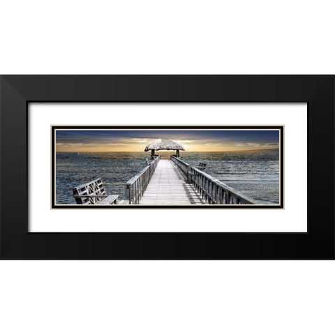 Honduras Pier Black Modern Wood Framed Art Print with Double Matting by Carpentieri, Natalie