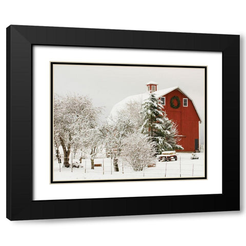 Festive Barn Black Modern Wood Framed Art Print with Double Matting by Delimont, Danita