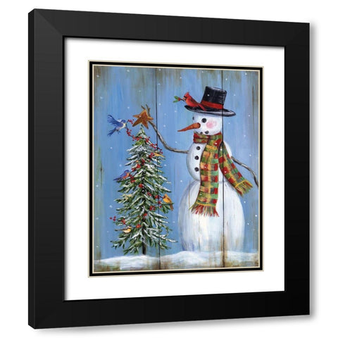 Tis The Season Black Modern Wood Framed Art Print with Double Matting by Dunlap, Marilyn