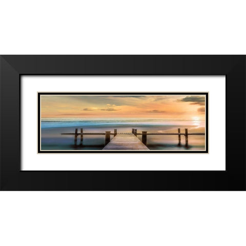Malibu Black Modern Wood Framed Art Print with Double Matting by Calascibetta, Mike