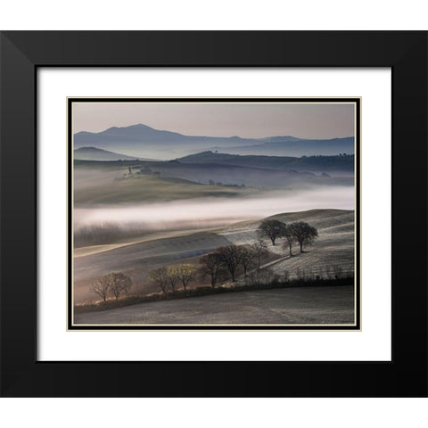 Frosty Dawn Black Modern Wood Framed Art Print with Double Matting by Delimont, Danita