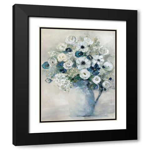 Anemone and Blue Black Modern Wood Framed Art Print with Double Matting by Swatland, Sally