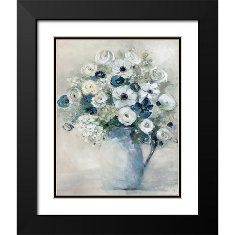 Anemone and Blue Black Modern Wood Framed Art Print with Double Matting by Swatland, Sally
