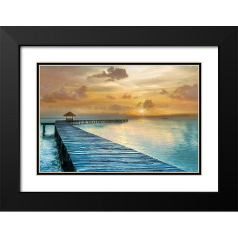 Island Time Black Modern Wood Framed Art Print with Double Matting by Calascibetta, Mike