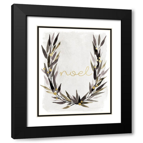 Simple Noel Black Modern Wood Framed Art Print with Double Matting by Robinson, Carol