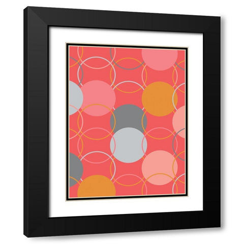 Geometric Circles Black Modern Wood Framed Art Print with Double Matting by Carpentieri, Natalie
