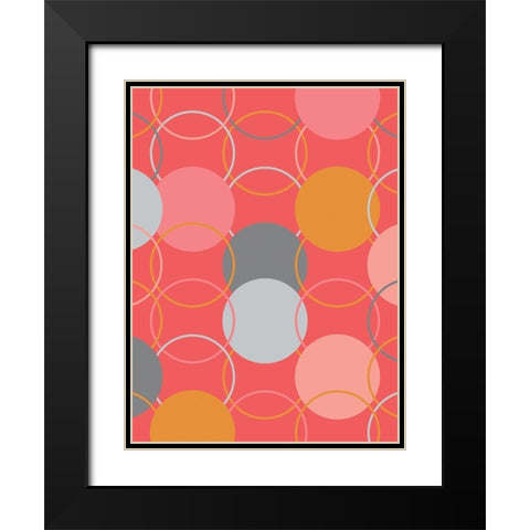 Geometric Circles Black Modern Wood Framed Art Print with Double Matting by Carpentieri, Natalie