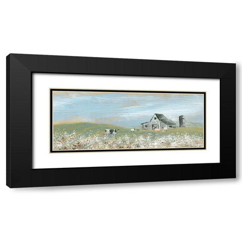 Cotton Fields Black Modern Wood Framed Art Print with Double Matting by Robinson, Carol