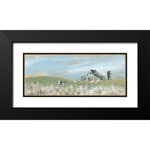 Cotton Fields Black Modern Wood Framed Art Print with Double Matting by Robinson, Carol