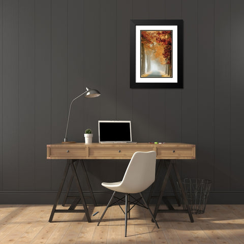 Wonder Curve Black Modern Wood Framed Art Print with Double Matting by Van de Goor, Lars