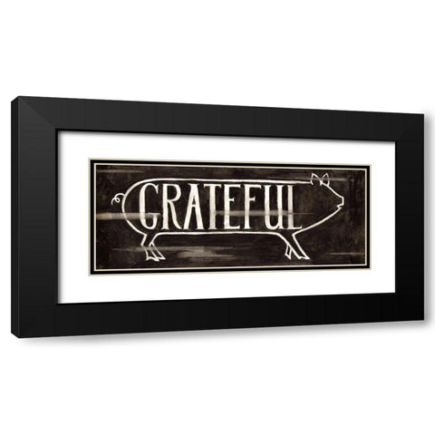 Grateful Pig Black Modern Wood Framed Art Print with Double Matting by Halm, Carol