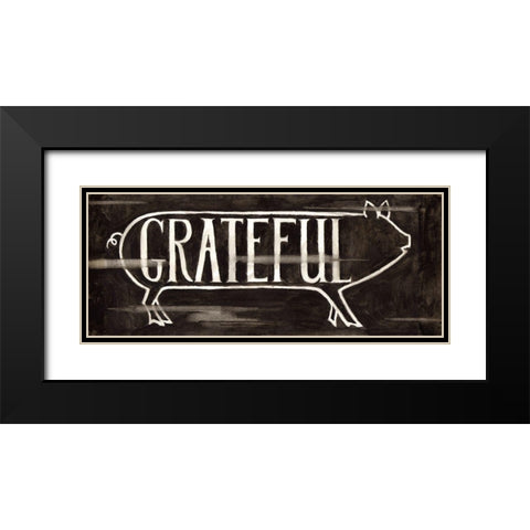 Grateful Pig Black Modern Wood Framed Art Print with Double Matting by Halm, Carol