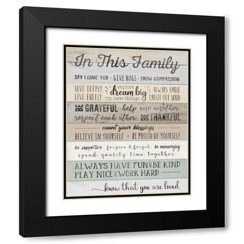 In This Family Black Modern Wood Framed Art Print with Double Matting by CAD DESIGNS