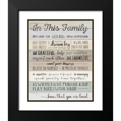 In This Family Black Modern Wood Framed Art Print with Double Matting by CAD DESIGNS
