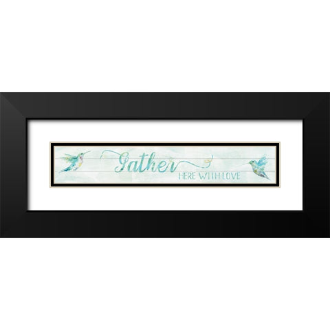 Gather Here Black Modern Wood Framed Art Print with Double Matting by Robinson, Carol