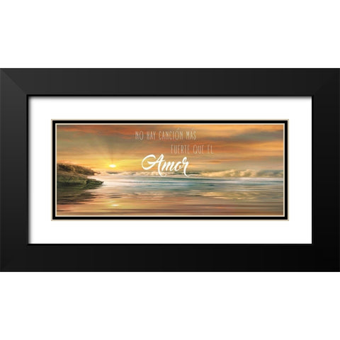 Amor Black Modern Wood Framed Art Print with Double Matting by Calascibetta, Mike