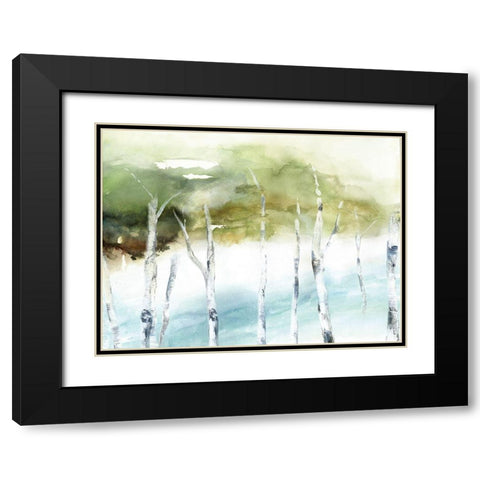 Ethereal Birch Black Modern Wood Framed Art Print with Double Matting by Nan