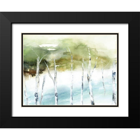 Ethereal Birch Black Modern Wood Framed Art Print with Double Matting by Nan