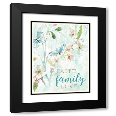 Faith Family Black Modern Wood Framed Art Print with Double Matting by Robinson, Carol