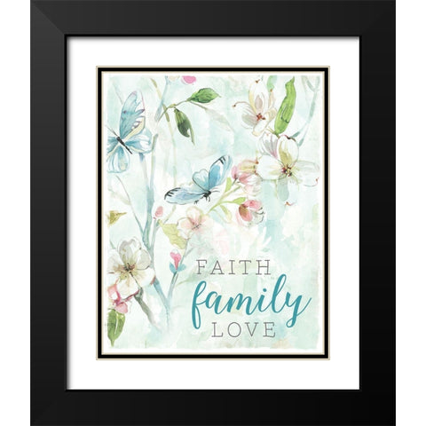 Faith Family Black Modern Wood Framed Art Print with Double Matting by Robinson, Carol