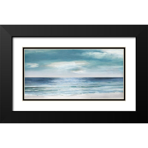 Blue Silver Black Modern Wood Framed Art Print with Double Matting by Swatland, Sally