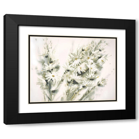 Daisy Spray Black Modern Wood Framed Art Print with Double Matting by Bjorkland, George