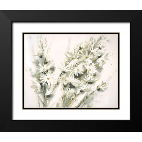 Daisy Spray Black Modern Wood Framed Art Print with Double Matting by Bjorkland, George