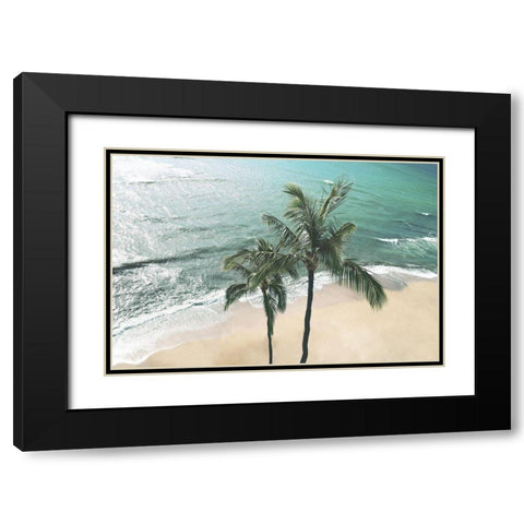 Maui Palm Black Modern Wood Framed Art Print with Double Matting by Carpentieri, Natalie