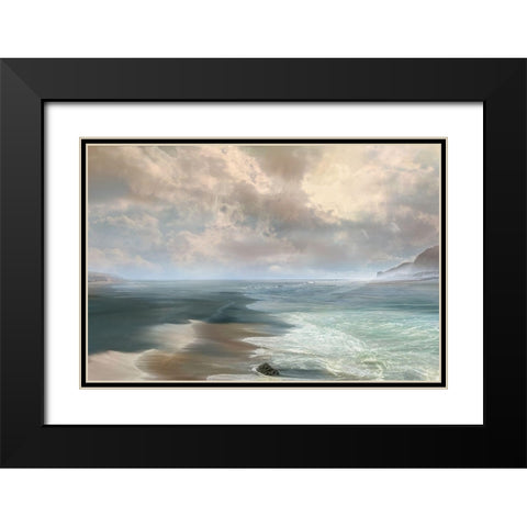 Rushing Black Modern Wood Framed Art Print with Double Matting by Calascibetta, Mike