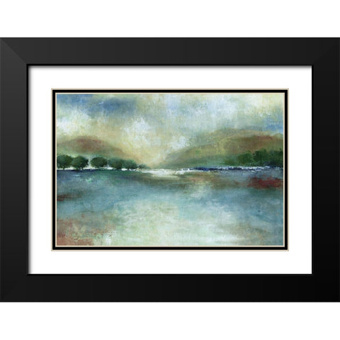 Mountain Pass Black Modern Wood Framed Art Print with Double Matting by Tava Studios