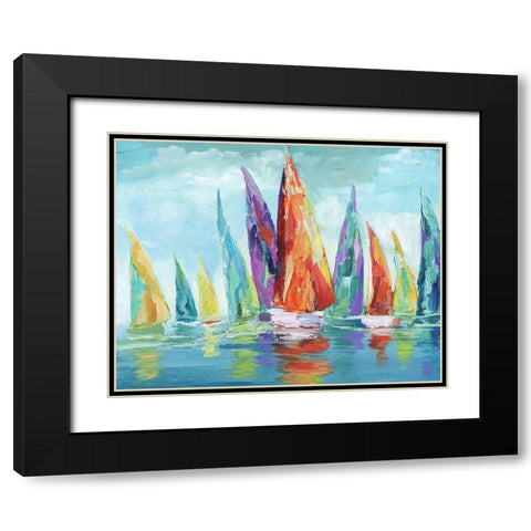 Fine Day Sailing I Black Modern Wood Framed Art Print with Double Matting by Nan