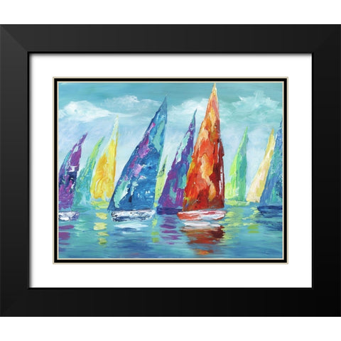 Fine Day Sailing II Black Modern Wood Framed Art Print with Double Matting by Nan