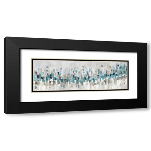 Blue Staccato Black Modern Wood Framed Art Print with Double Matting by Craven, Katrina