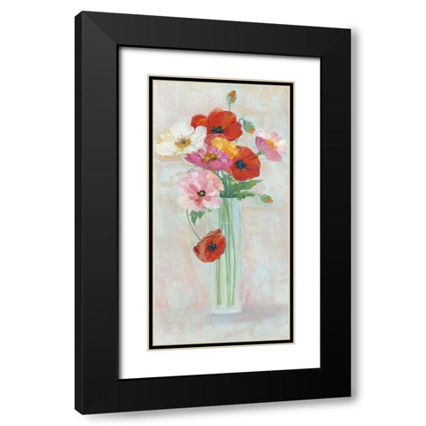 Confetti Poppy Black Modern Wood Framed Art Print with Double Matting by Swatland, Sally