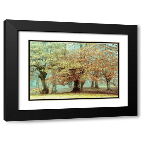Teal Tree Black Modern Wood Framed Art Print with Double Matting by Van de Goor, Lars