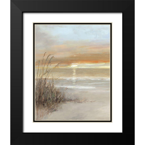 Malibu Sunset Black Modern Wood Framed Art Print with Double Matting by Swatland, Sally