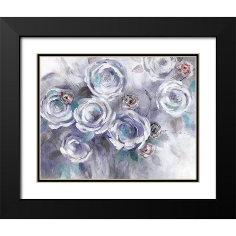 Iced Flowers Black Modern Wood Framed Art Print with Double Matting by Robinson, Carol