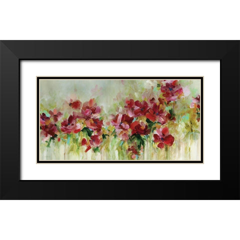 Playful Garden Black Modern Wood Framed Art Print with Double Matting by Robinson, Carol