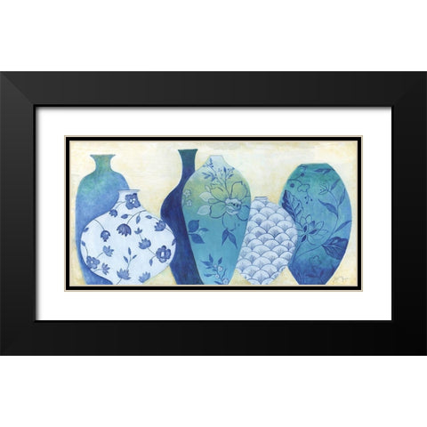 Chinoiserie Home Black Modern Wood Framed Art Print with Double Matting by Tava Studios