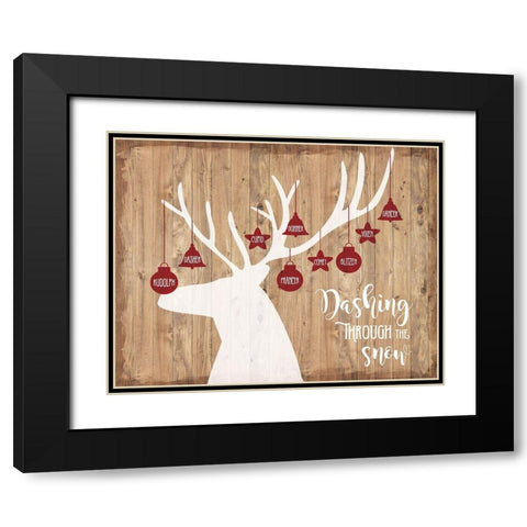 Dashing Through Black Modern Wood Framed Art Print with Double Matting by Murray, Amanda