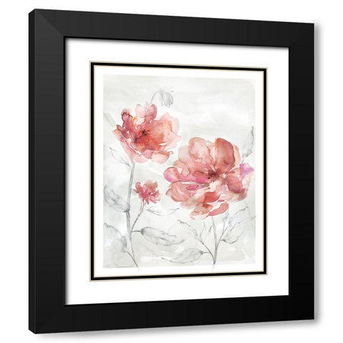 Blush Botanical I Black Modern Wood Framed Art Print with Double Matting by Robinson, Carol