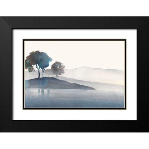 Serene Silhouette Black Modern Wood Framed Art Print with Double Matting by Troise Heidel, Theresa