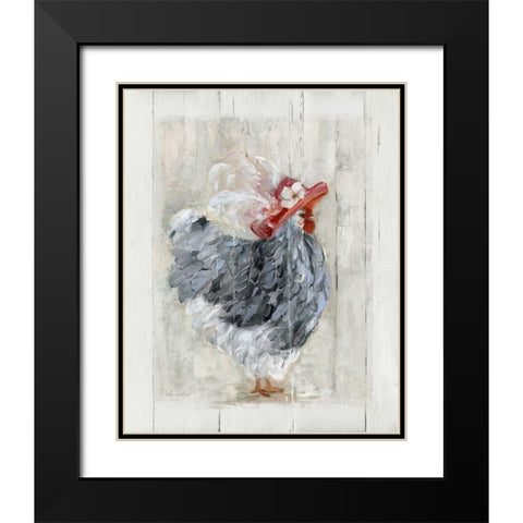 Sunday Best Hen Black Modern Wood Framed Art Print with Double Matting by Swatland, Sally