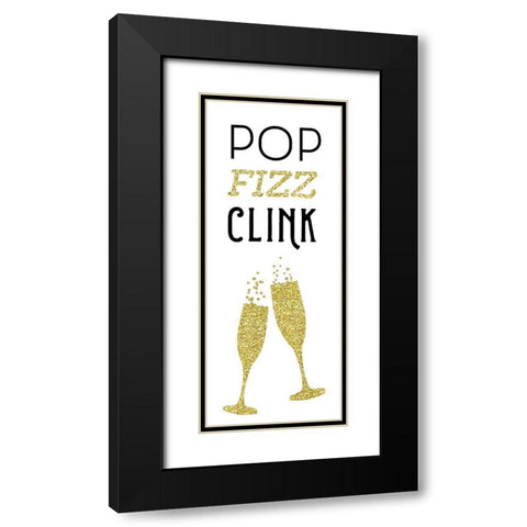 Pop Clink Fizz Black Modern Wood Framed Art Print with Double Matting by Murray, Amanda
