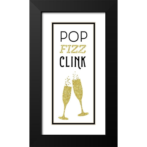 Pop Clink Fizz Black Modern Wood Framed Art Print with Double Matting by Murray, Amanda